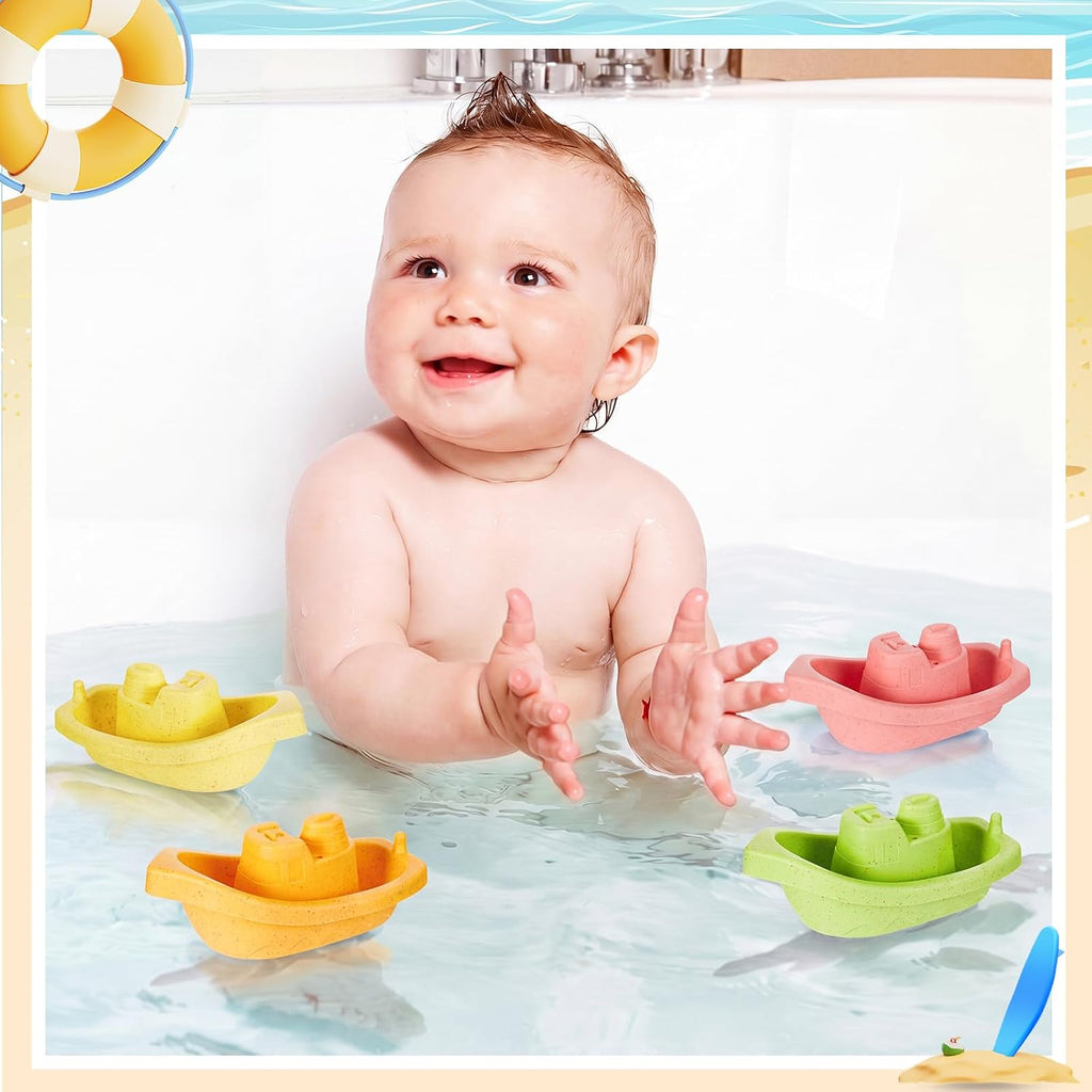 Woanger 60 mini botes de juguete de plástico para el baño, macaron
