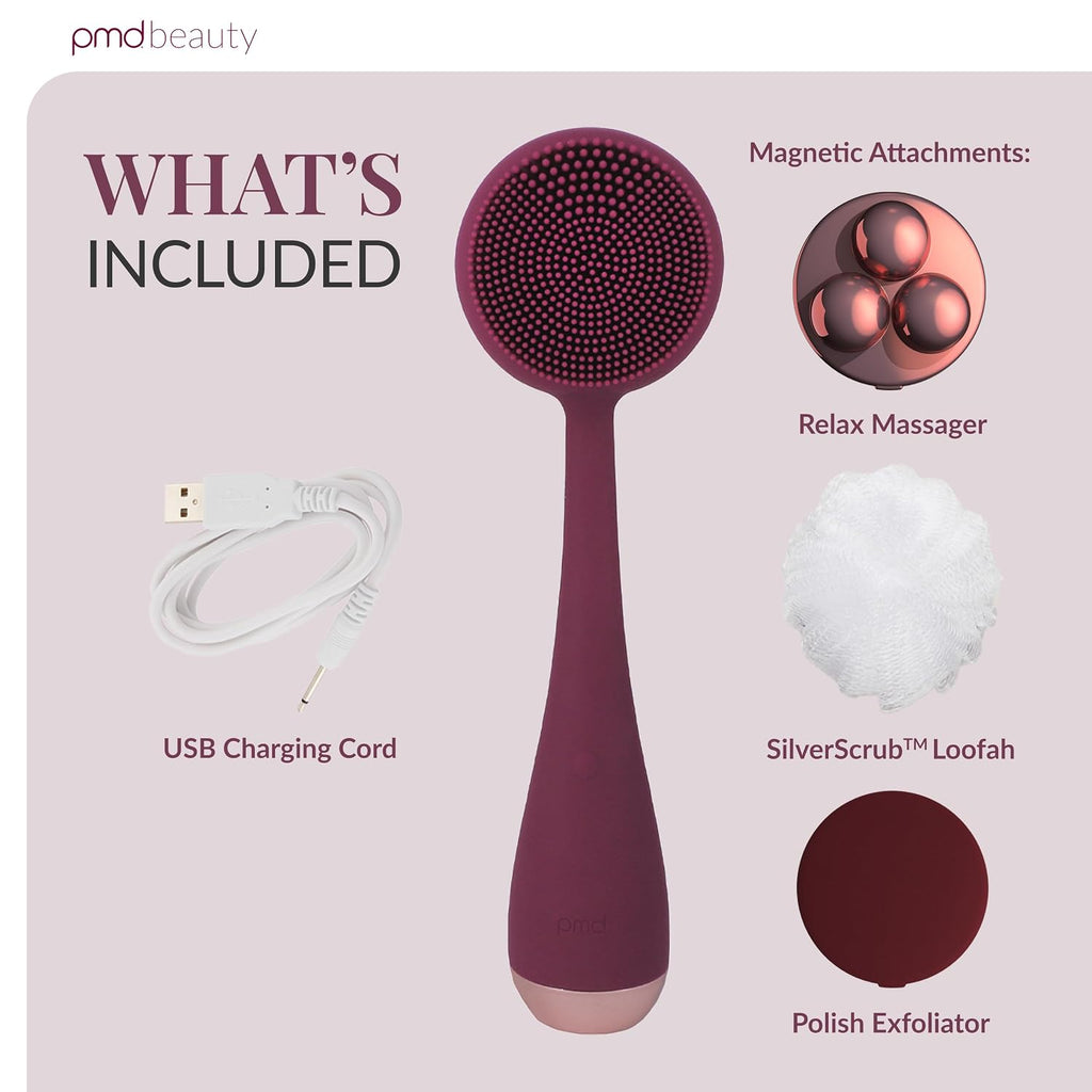 PMD Beauty Clean Body - Dispositivo Eléctrico Inteligente de Limpieza con Cepillo de Silicona y Tres Accesorios Intercambiables para Limpiar, Exfoliar y Masajear el Cuerpo