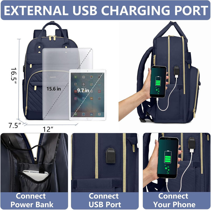 Mochila para laptop para mujer, bolsa de trabajo, mochila de viaje...