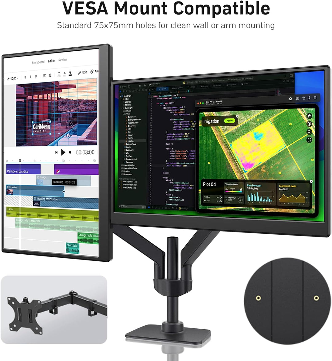 KQC Monitor portátil de 14 pulgadas FHD 1200P, pantalla externa ult...