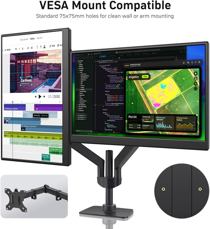 KQC Monitor portátil de 14 pulgadas FHD 1200P, pantalla externa ult...