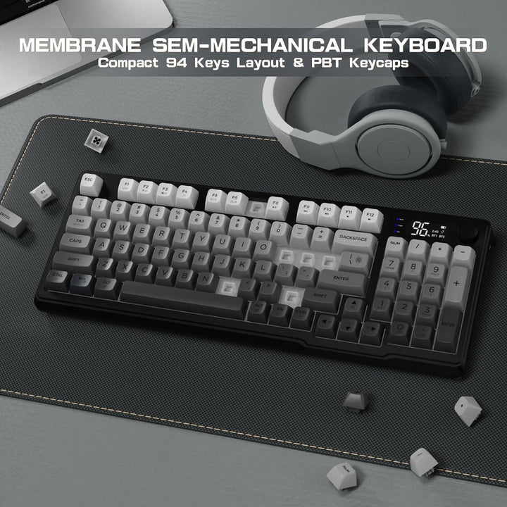 LexonElec M96 - Teclado inalámbrico, de bajo perfil, silencioso, de...
