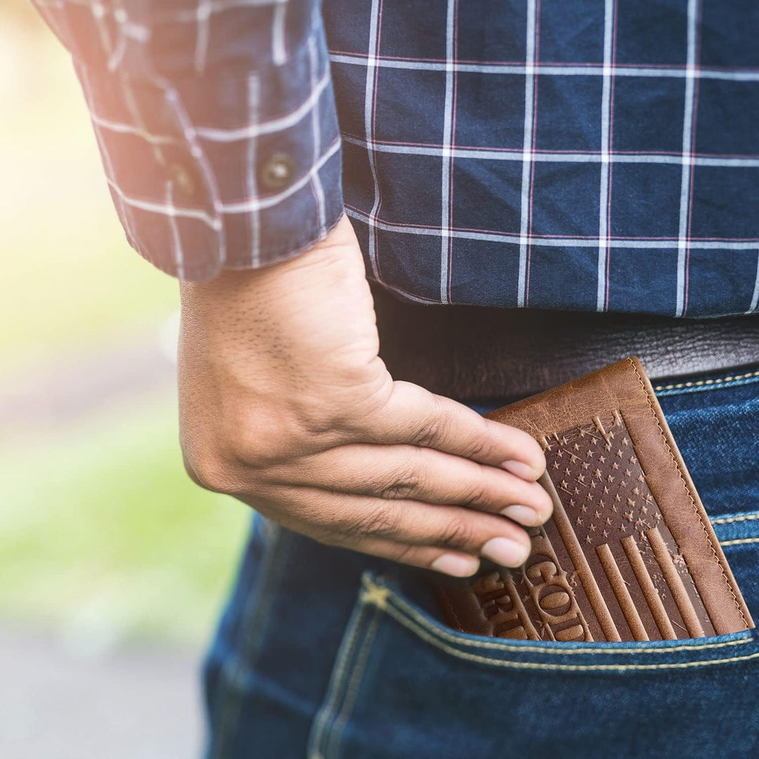 Cartera con bandera americana para hombre, "EN DIOS CONFIAMOS&#...