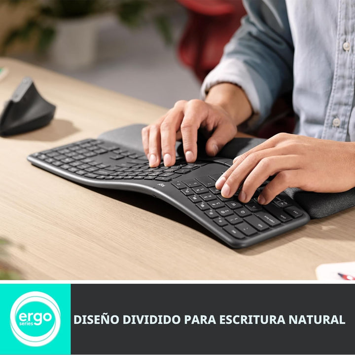 Logitech Ergo K860 Teclado ergonómico inalámbrico - Teclado dividid...
