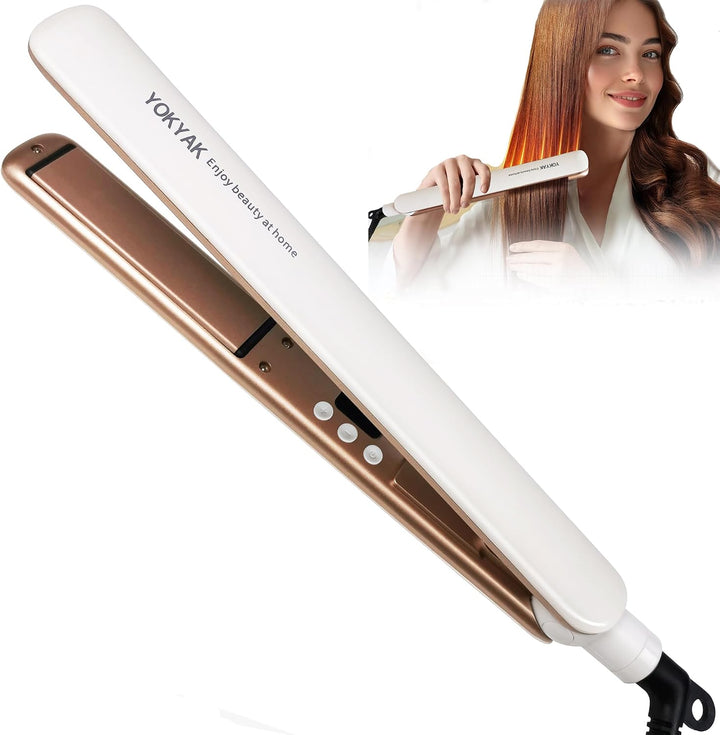 YOKYAK Plancha de pelo de 1 ¼ pulgadas, plancha de pelo fino de 1 ¼...