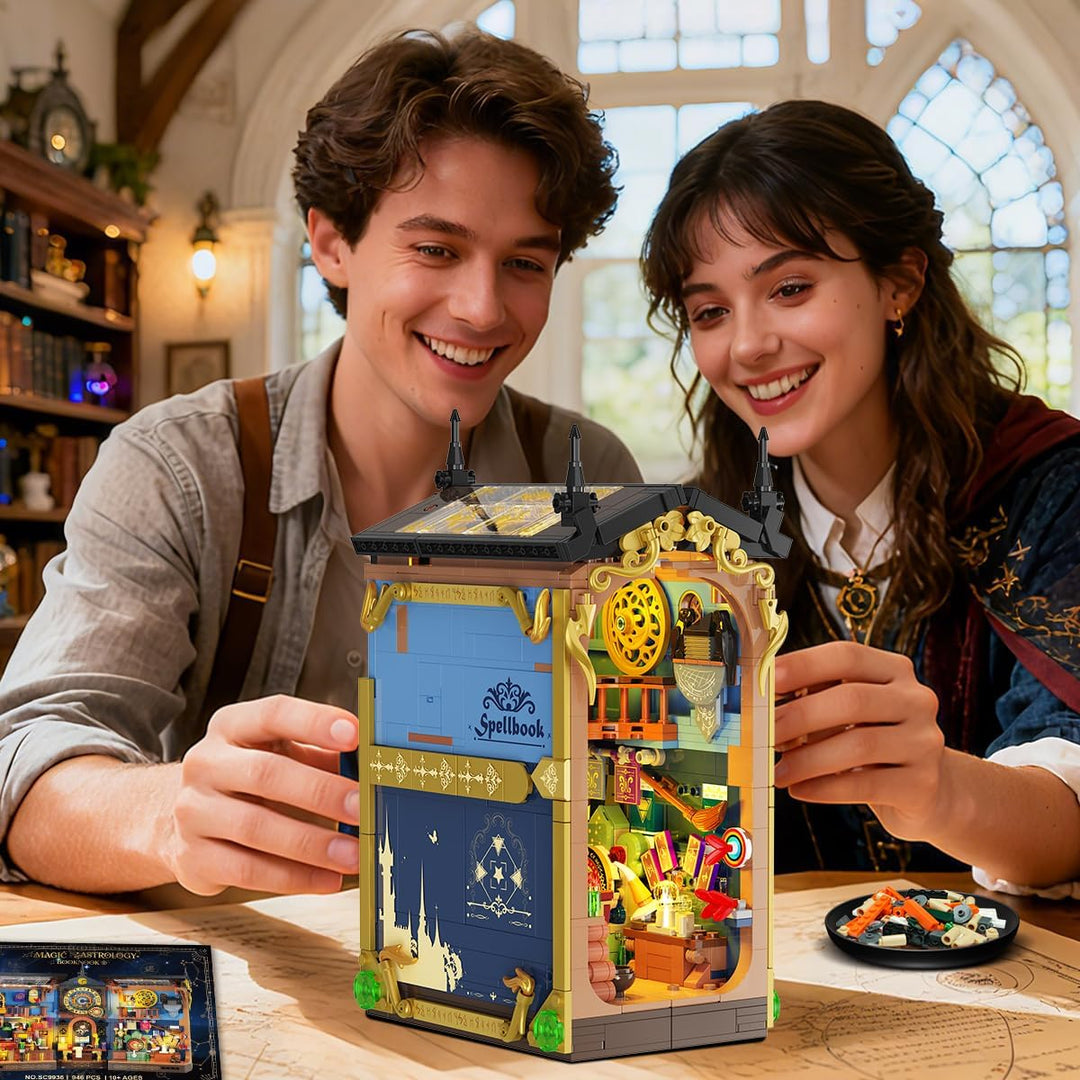 Juego de construcción de rincón de libro de astrología