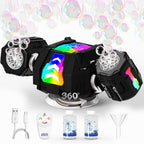 Máquina de burbujas RC, Luz RGB 360° Auto rotación Recargable Bubble