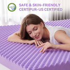 SINWEEK Cubrecolchón de Espuma Viscoelástica con Diseño de Huevera de 2 Pulgadas Tamaño Individual, Almohadilla de Colchón Suave para Alivio del Dolor de Espalda, Cubrecolchón, Certificado CertiPUR-US