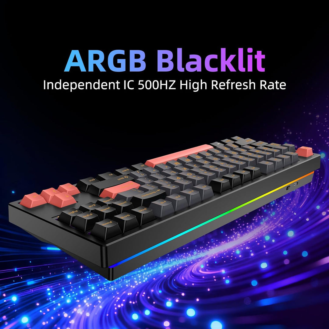 IROK FE87 V2 Teclado mecánico con cable, doble frecuencia de sondeo...