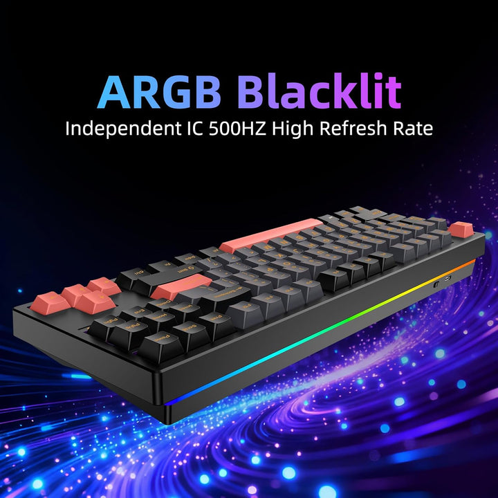 IROK FE87 V2 Teclado mecánico con cable, doble frecuencia de sondeo...