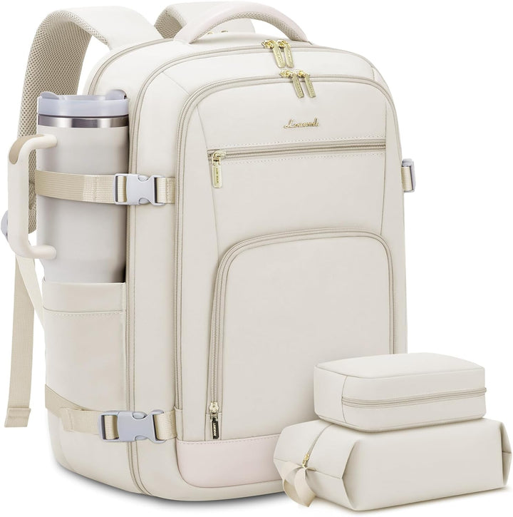 LOVEVOOK Mochila de viaje para mujer y hombre, Beige, Mochilas de v...