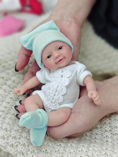 MYREBABY Muñeca Reborn de bebé de 7 pulgadas, muñeca de silicona Le...