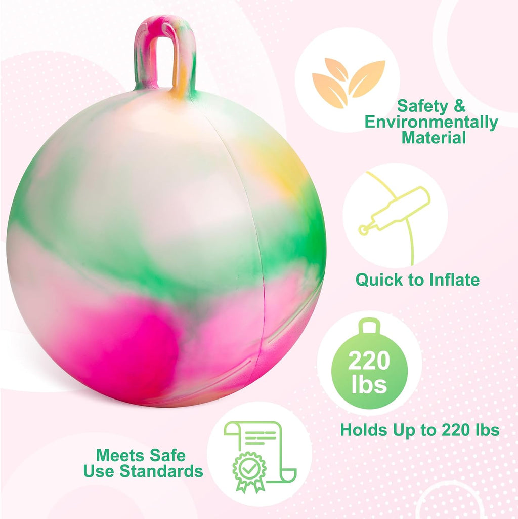 Bola de nubes saltarina, juguetes para saltar para niños, bola hinchable de 22 pulgadas con asa para niños y niñas de 10 años en adelante, juguete saltarín de nubes inflable con bomba