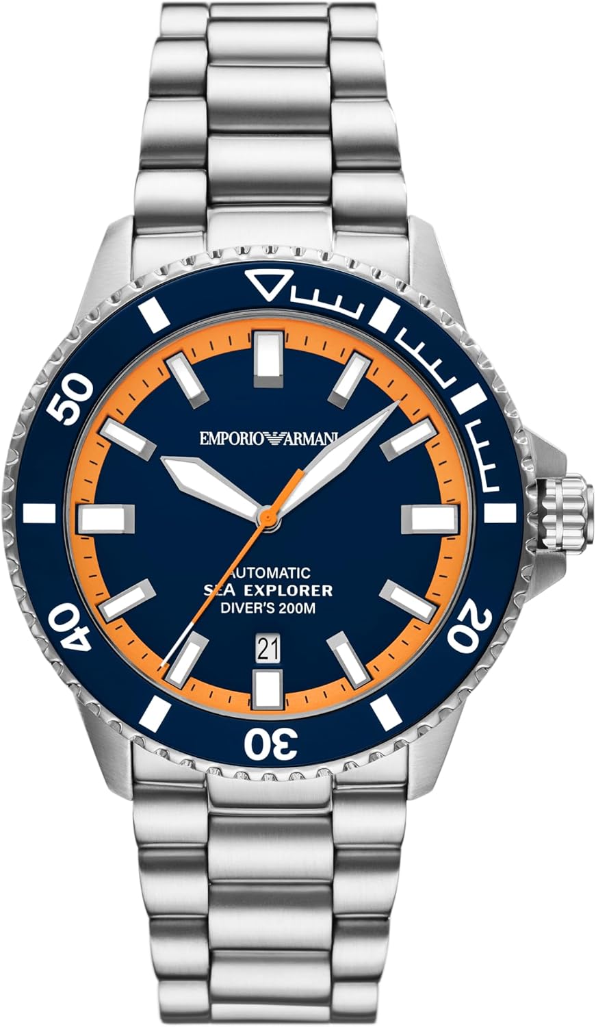 Emporio Armani Reloj Sea Explorer automático de acero inoxidable para hombre (Modelo: AR60090)