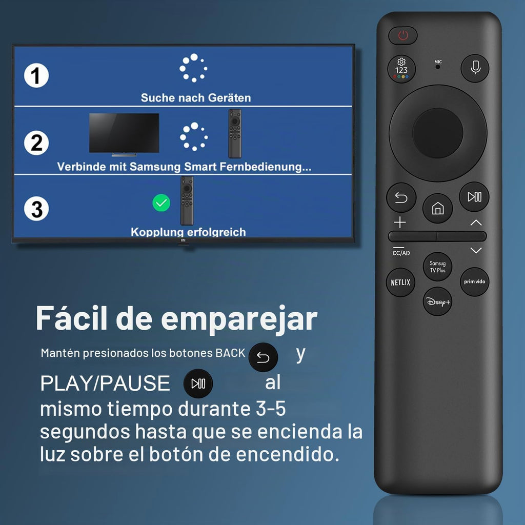 BN59-01432A - Control remoto de repuesto para Samsung Smart TV, solar y USB-C recargable, universal para televisores inteligentes Samsung 2019-2026 con función de voz