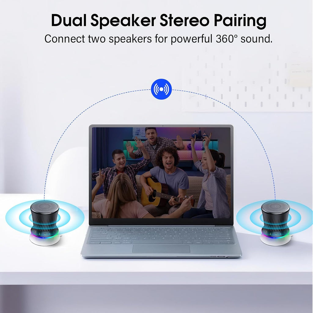 Altavoz de ducha Bluetooth, altavoz portátil impermeable IPX5 con ventosa, mini altavoz Bluetooth 5.3 de graves profundos con micrófono integrado, tiempo de reproducción de 8 horas para baño