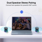 Altavoz de ducha Bluetooth, altavoz portátil impermeable IPX5 con ventosa, mini altavoz Bluetooth 5.3 de graves profundos con micrófono integrado, tiempo de reproducción de 8 horas para baño