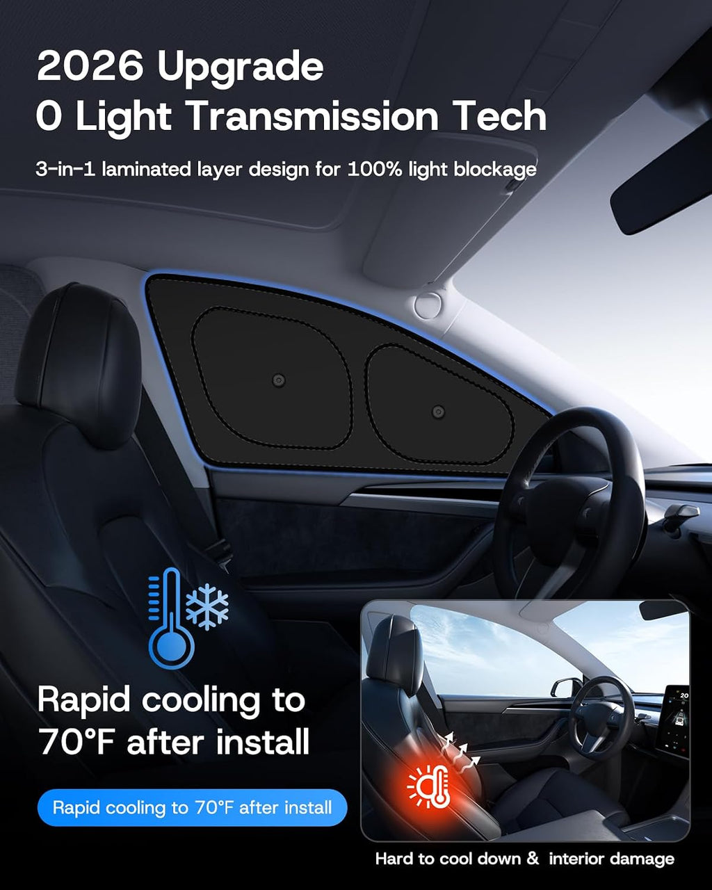 Parasoles de ventana lateral para Tesla Modelo Y Juniper 2025-2026, 7