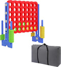 SDADI - Juego Jumbo de 4 en fila, juego gigante de 4 a puntuación con altura ajustable (0.76-1.07 m) para niños y adultos, juego de conexión para interiores y exteriores con deslizador de liberación