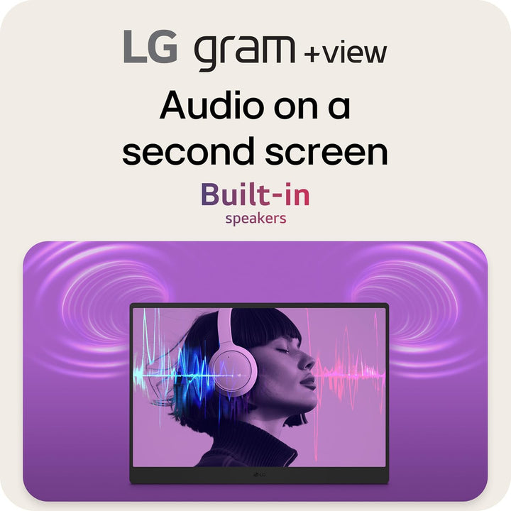 LG gram +View 17 pulgadas Monitor portátil ligero WQXG (2560x1600)...