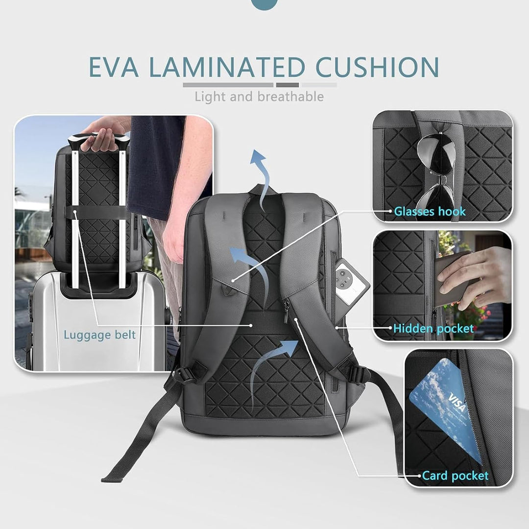 hk Mochila para laptop para hombres con puerto de carga USB para ne...