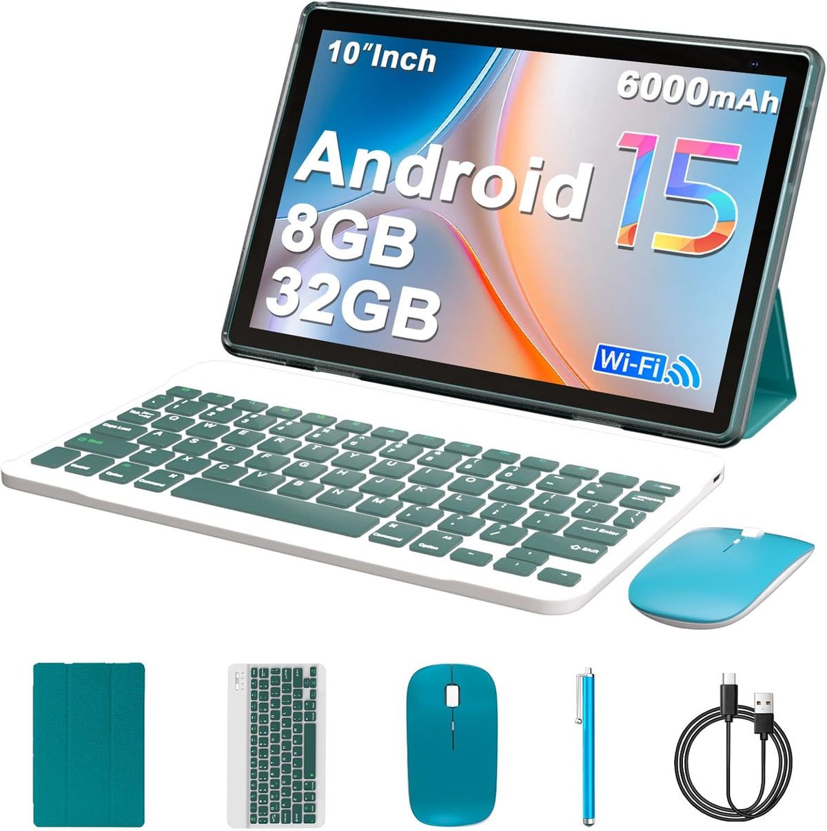 Tablet Android 15 Tabletas de 10 pulgadas, 8GB RAM 32GB ROM 1TB Amp...