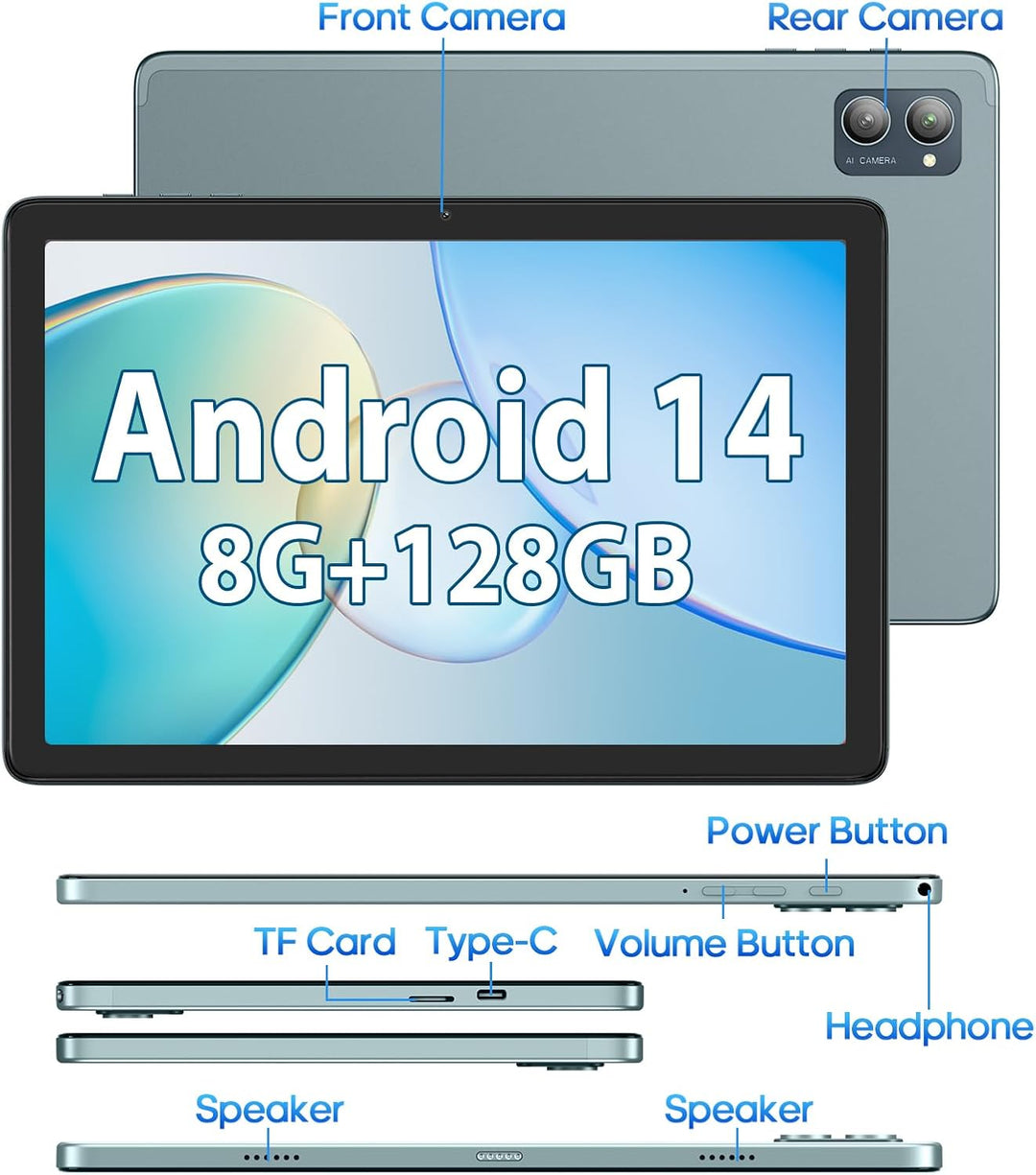 WDYQJE Tablet Android de 10.1 pulgadas, tabletas Android 14 con 128...