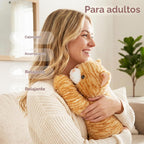 Niuniu Daddy Animal de peluche con peso de gato naranja, almohada de