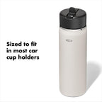 OXO Strive - Botella de agua de boca ancha de 20 onzas con tapa con popote, cuarzo