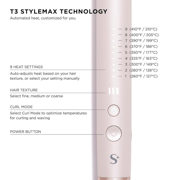 T3 SinglePass StyleMax Plancha plana de cerámica profesional de 1 p...