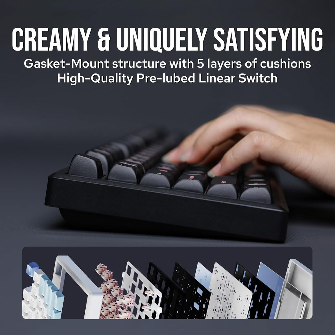 EPOMAKER Galaxy100 QMK\/VIA Wireless Gaming Keyboard, Aluminum Shel...
