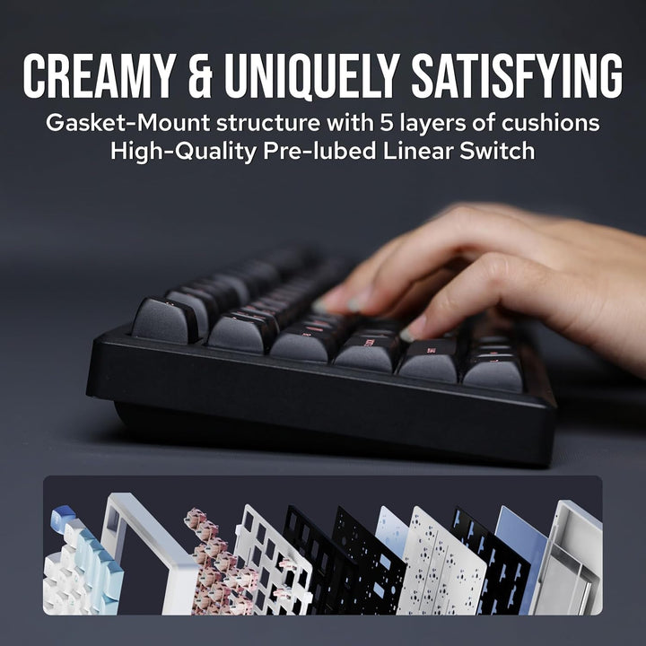EPOMAKER Galaxy100 QMK\/VIA Wireless Gaming Keyboard, Aluminum Shel...