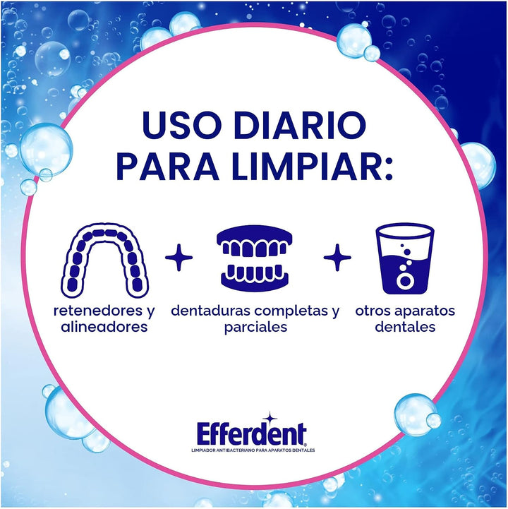 Efferdent - Tabletas de limpieza dental, completamente limpio, 102...