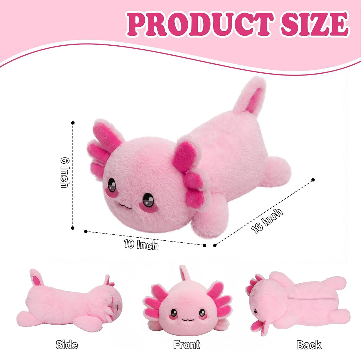 Animales de peluche con peso de ajolote calentado, 2.2 libras de felpa con peso de ajolote para microondas con bonita almohadilla térmica, animal de almohada cálida sin perfume para el período, mujeres, niñas, niños, adultos, regalo de cumpleaños de 16