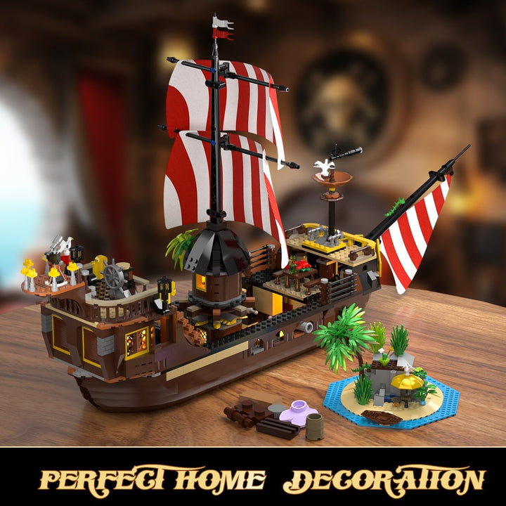 Juego de construcción de casa de naufragio pirata con luz