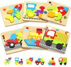 Benresive Rompecabezas de madera para niños pequeños, juguetes para niños, 4 piezas