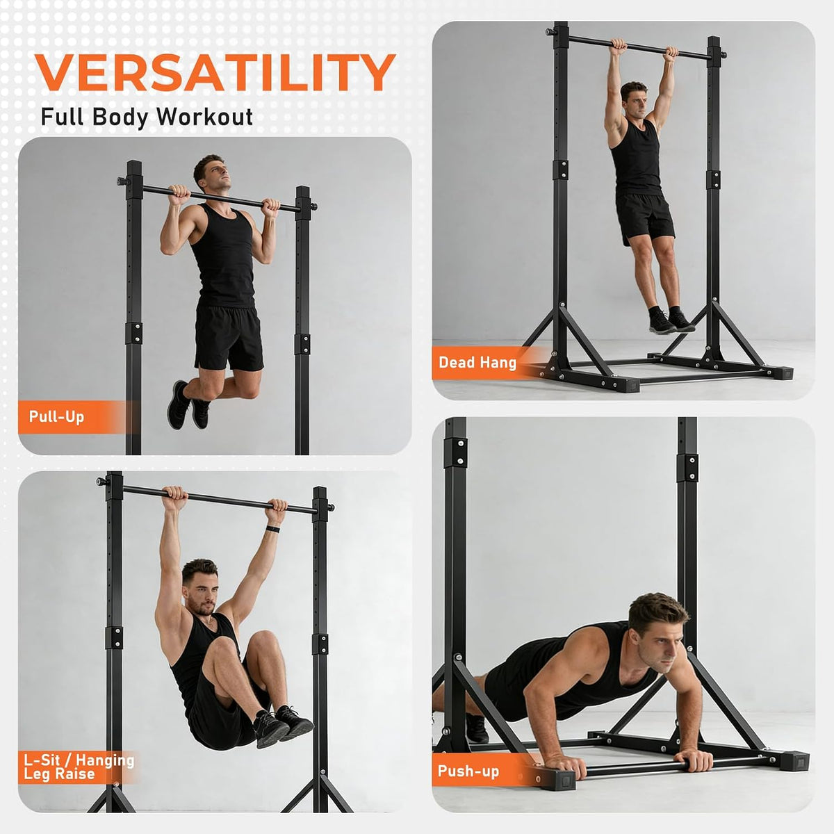 Estación independiente para barras de dominadas, barra ajustable para chin-ups al aire libre