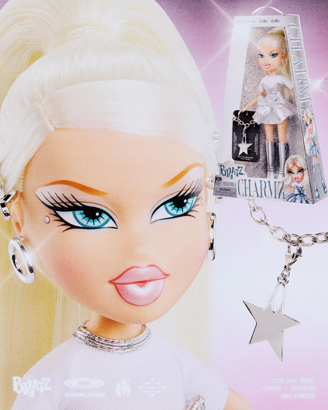 Bratz Charmz Cloe Muñeca de moda con pulsera de encanto
