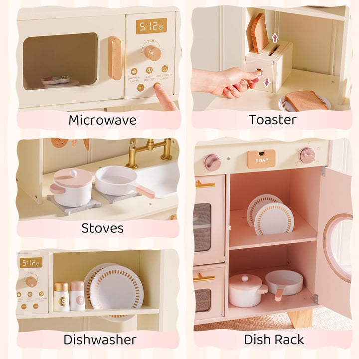 ROBOTIME Cocina de juego para niños, cocina moderna de juguete de m...