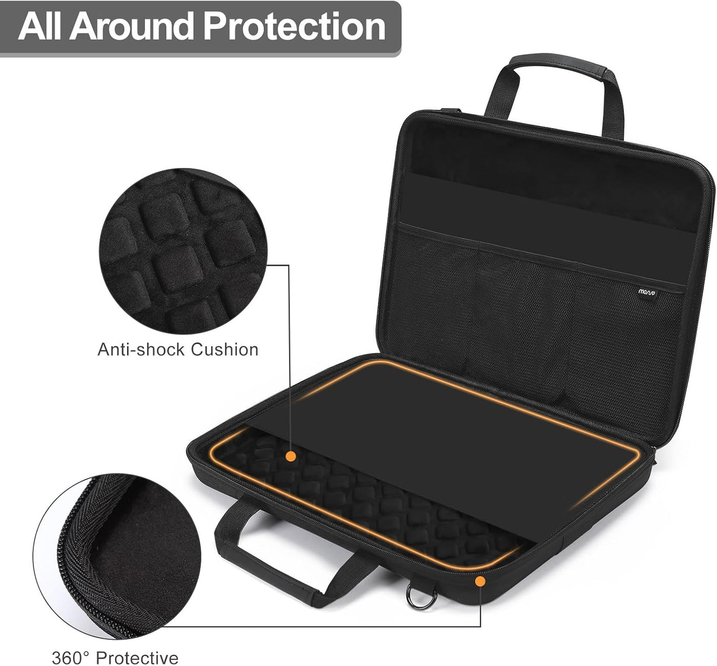 MOSISO Bolsa para computadora portátil para hombre, bolsa de comput...