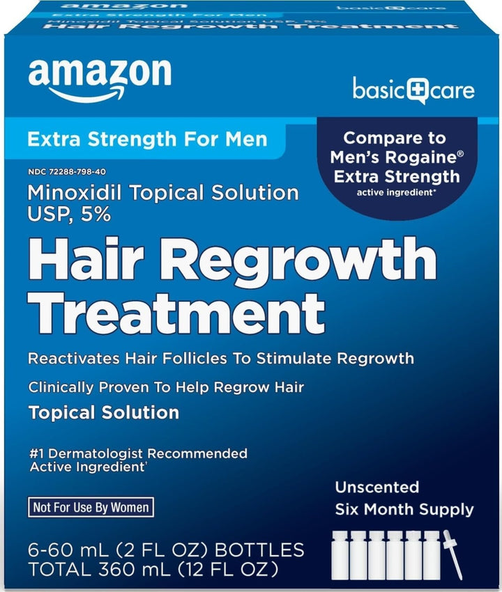Amazon Basic Care Minoxidil Solución Tópica USP, 5 Por Ciento, Trat...