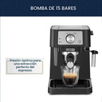 De'Longhi Stilosa - Máquina compacta de café expreso, espumador de leche
