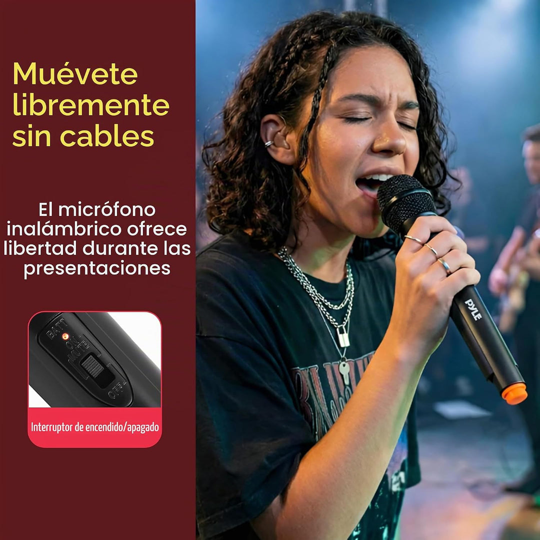 Pyle Sistema de Micrófono Inalámbrico VHF Portátil - Conjunto Trans...