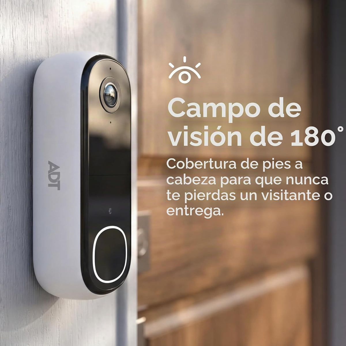 ADT Blu Sistema de seguridad para el hogar con timbre de video, 2K HDR