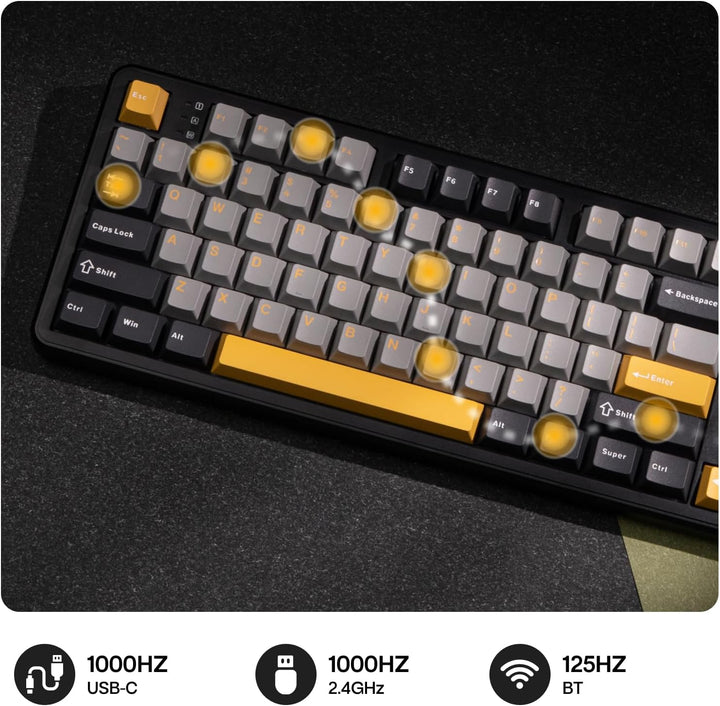 EPOMAKER Aula F108 - Teclado inalámbrico para juegos, teclado mecán...