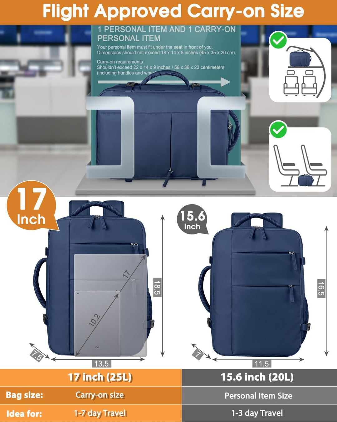 Mochila de viaje Capolo para mujeres y hombres, mochila impermeable...