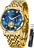 OLEVS Relojes para Hombre Lujo Acero Inoxidable Cara Grande Cronógrafo Vestir