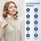 Masajeador de cuello con calor, ultraligero e inalámbrico, mini masajeador inteligente para relajación diaria, cuidado portátil del cuello para el hogar, oficina y viajes