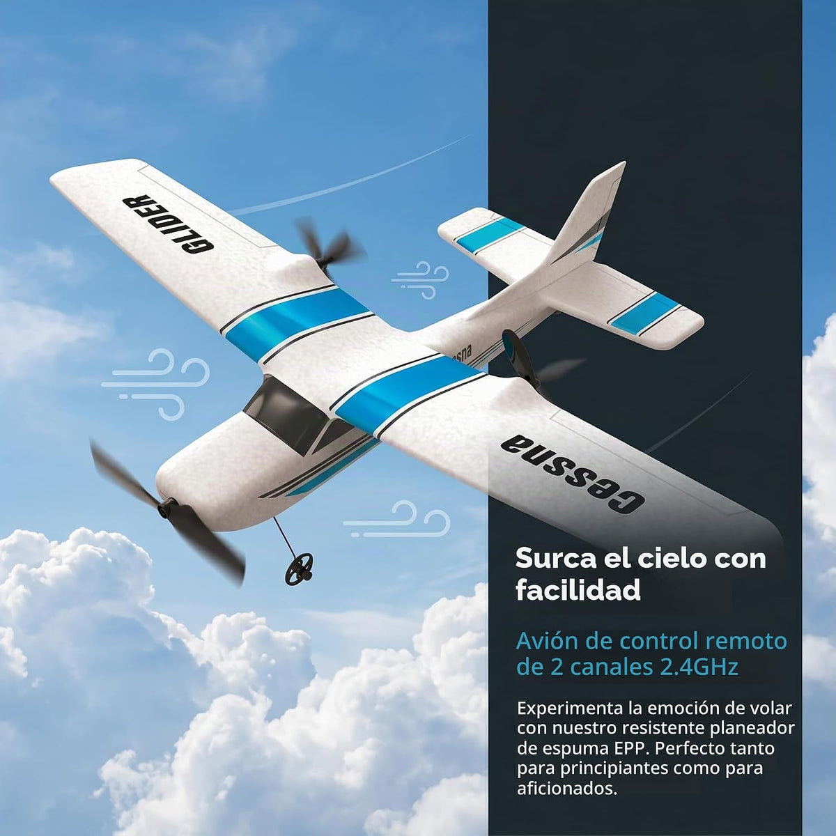 Avión RC Cessna 172, avión RC fácil de volar para niños principiantes y