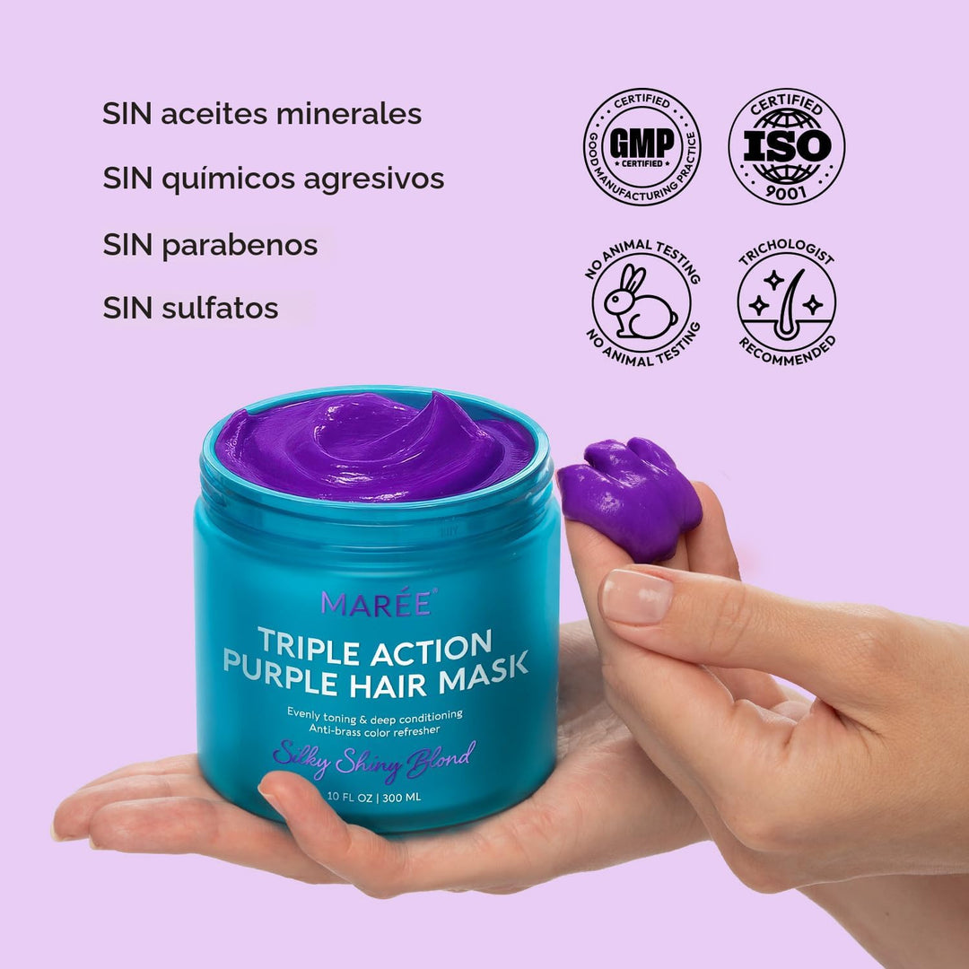 MAREE Paquete de 2 mascarillas moradas de acondicionamiento profund...